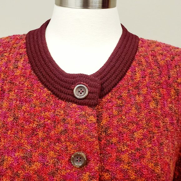 St John Sport Wool Blend Knit Cardigan Sz Medium - Picture 2 of 11